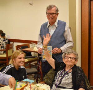 Gilda celebrates with Dr. Lawler, and Hazel