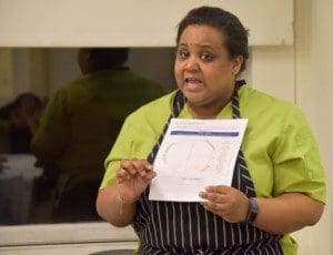 Chef Mireille Roc emphasized healthy cooking ingrdients and eating habits