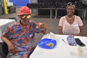 Aissata Diaby, Community Support Professional, with Ronald Robinson from Day Hab Without Walls