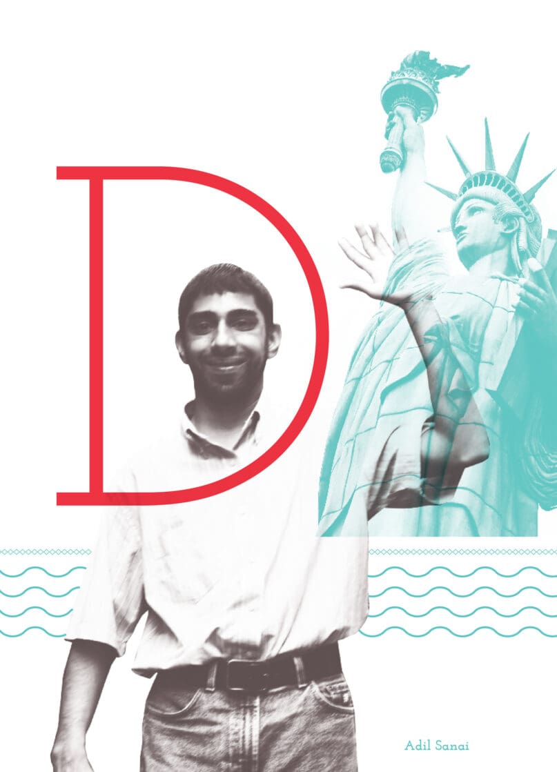 D stands for Diversity, accompanied by a photo of Adil Sanai