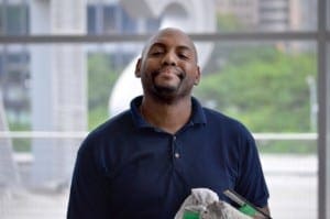 Hudson River Services worker David Jackson maintains the Whitehall Ferry Terminal in Lower Manhattan