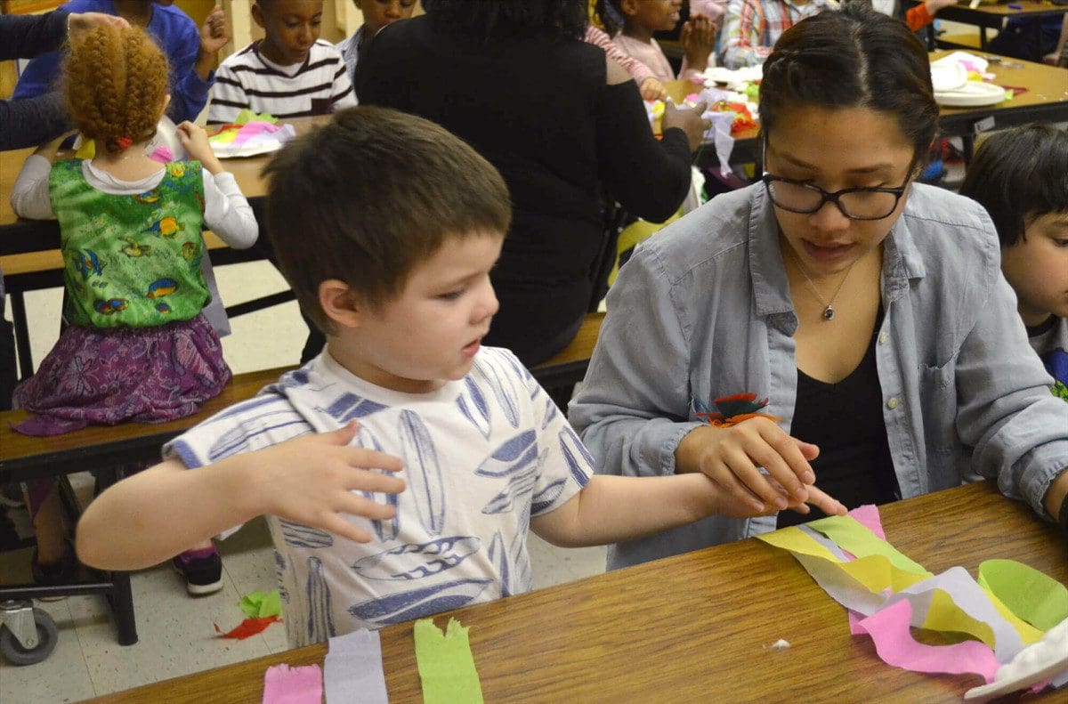 B'Lynx Art Cart Visits Brooklyn Blue Feather Elementary AHRC New York