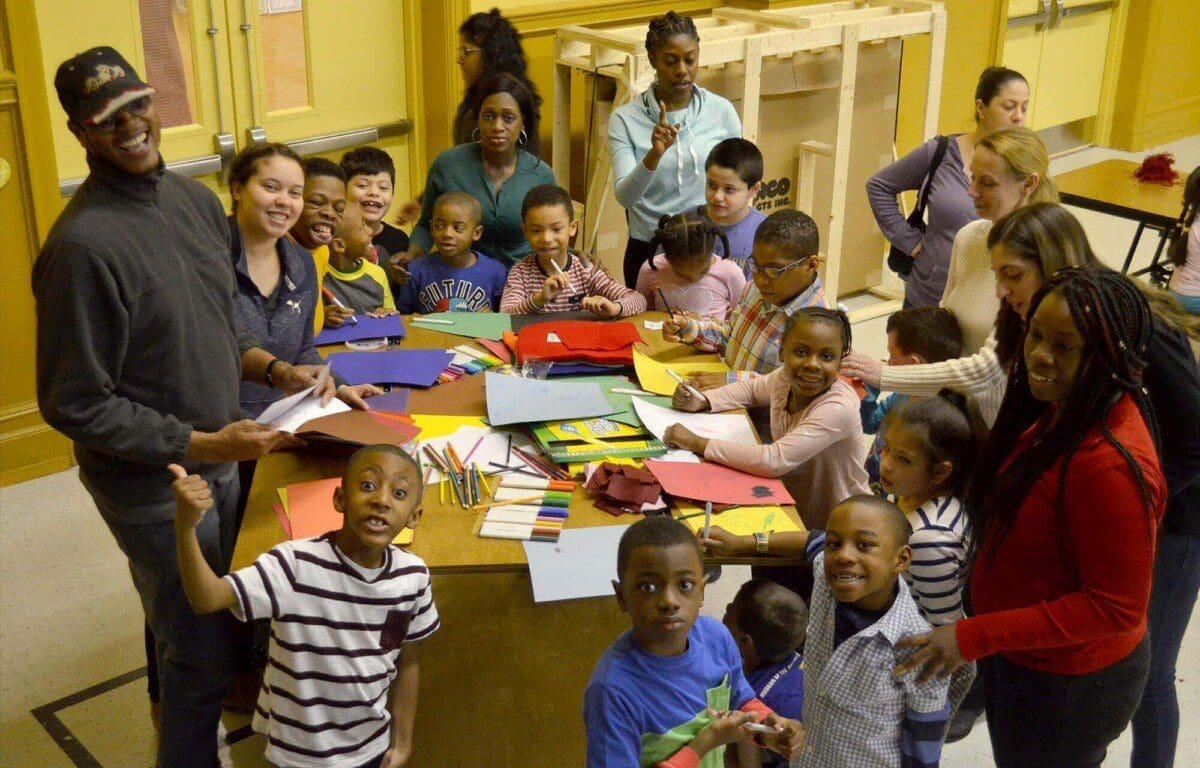 B'Lynx Art Cart Visits Brooklyn Blue Feather Elementary AHRC New York