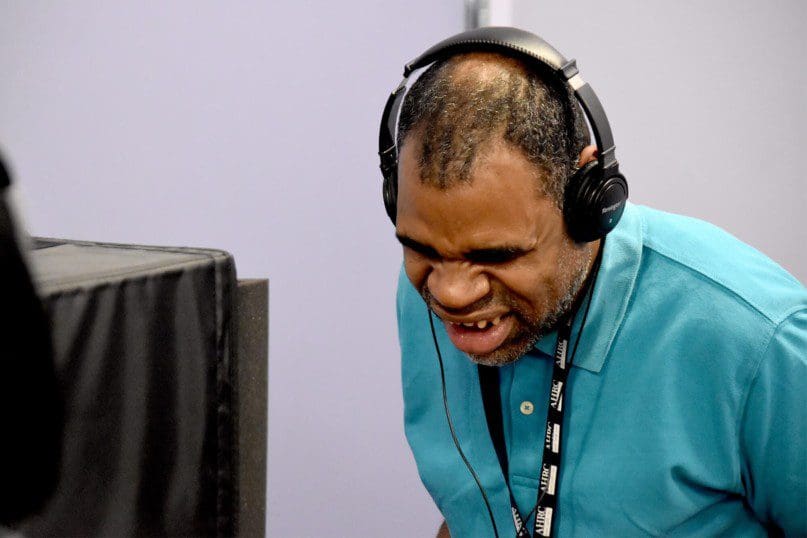 Martin Neal recording the WKRTM podcast