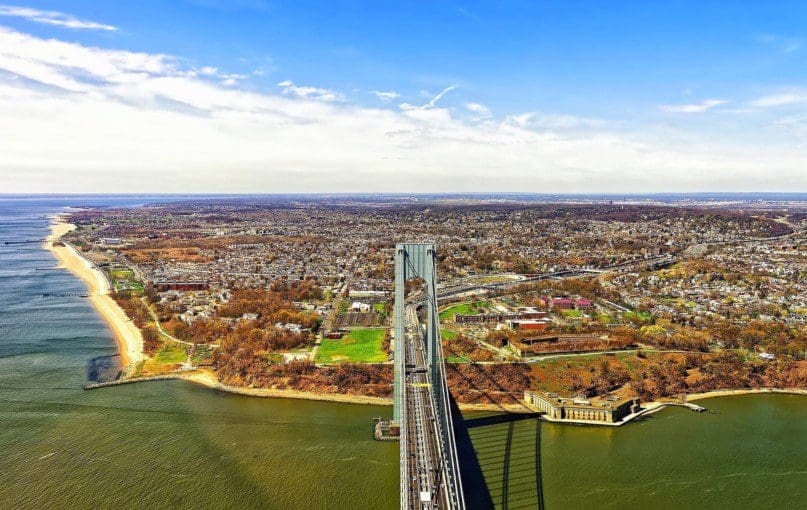 The Verrazano-Narrows Bridge, leading into Staten Island