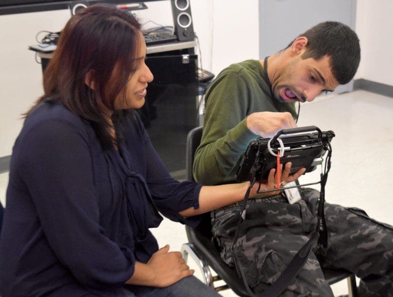 Community Support Professional, Sanjida Chowdhury with Abrahim Alsoora