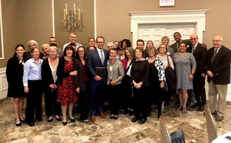 Several AHRC NYC employees came out to Coney Island to support Marco Damiani as he received recognition