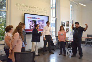 Melissa Riggio program alumni led conference attendees in a threater exercise during their presentation about the benefit of art