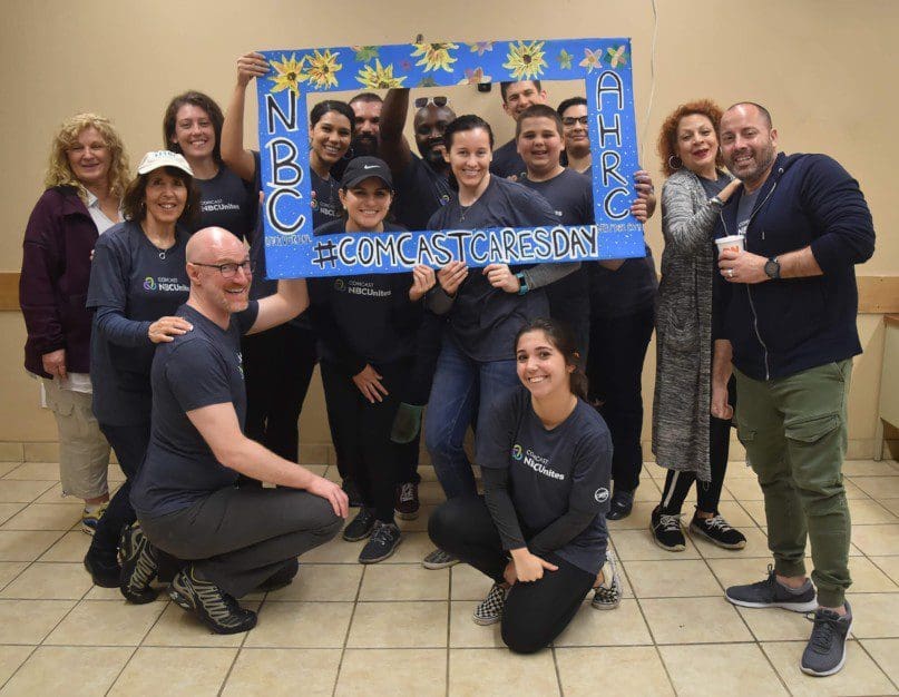 Comcast, NBCU, and AHRC NYC staff came together for a fun day of volunteering