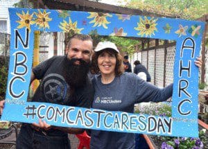 Witemberg Cabral, Facility Director at Cyril Weinberg Day Services, with Karen Zuckerman, Director of Community Partner Engagement