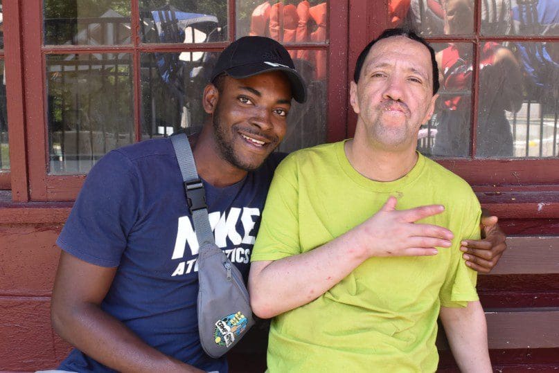 Hakeem Edwards with Joseph Figueroa at Camp Anne.