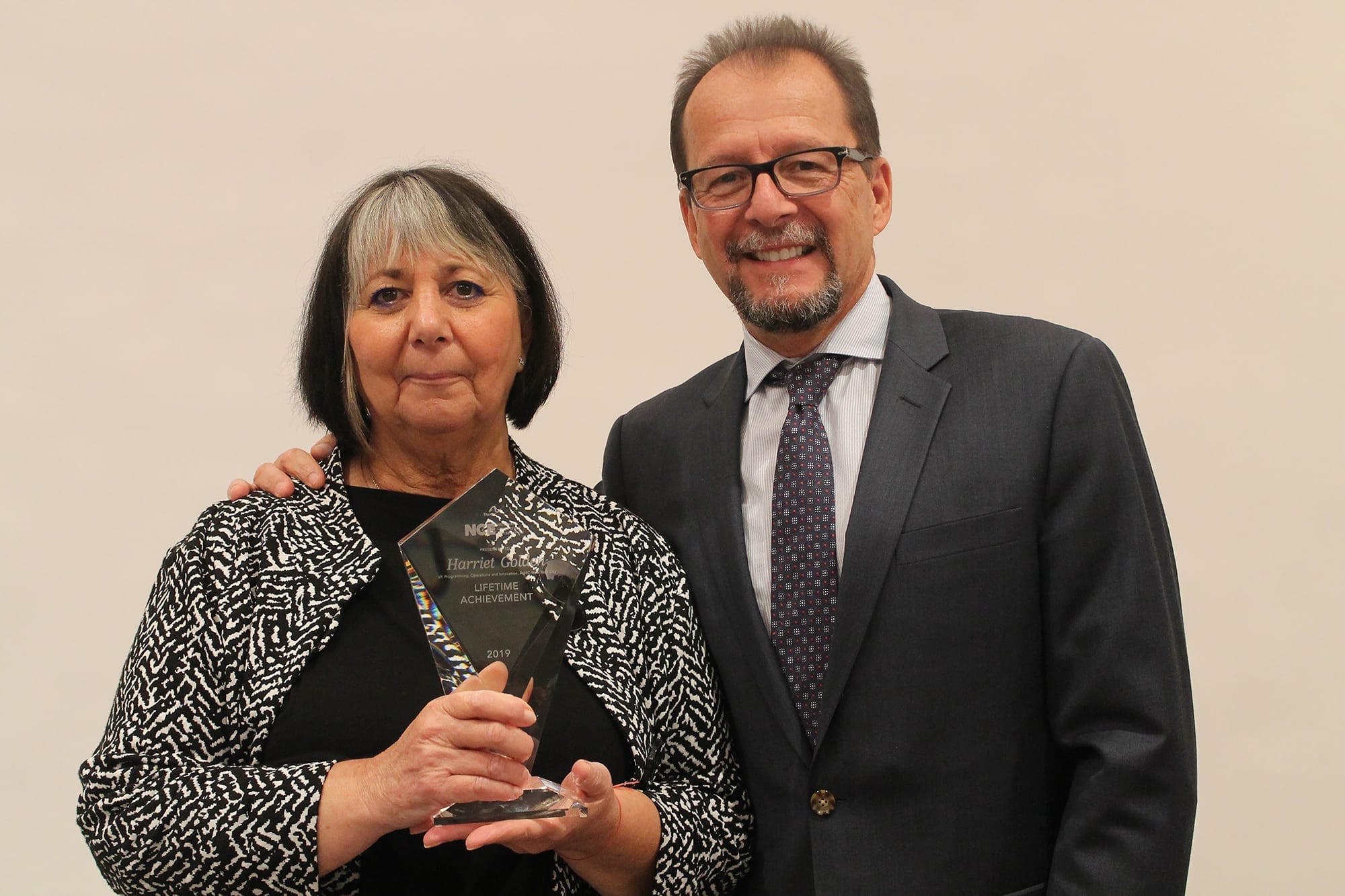 Harriet Golden, Vice President of Programs and Service Innovation, with AHRC NYC CEO, Marco Damiani. Harriet received a Lifetime Achievement Award