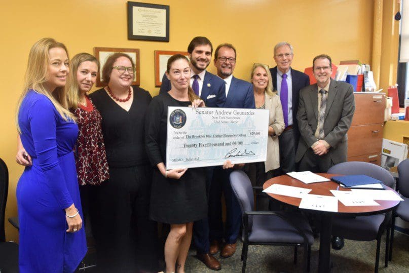 Senator Andrew Gounardes provided $25,000 to Brooklyn Blue Feather after he was inspired by a visit to the school during his campaign