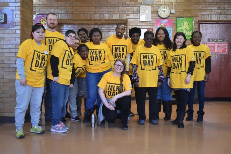 EBS Brooklyn volunteers at the 2020 MLK Day of Service in Crown Heights.