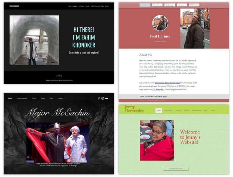 Students created their own websites through Pace University's Service Learning Program