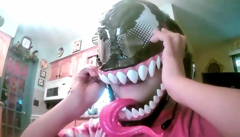 Students of Brooklyn Blue Feather Elementary School celebrated Halloween via teleconferencing software