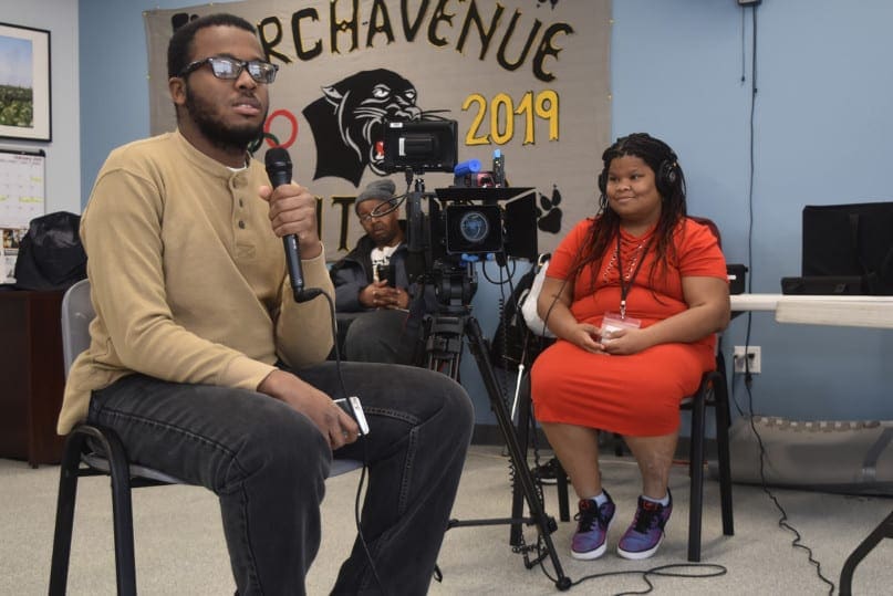 Michael Lettman and Alyssa Canty are part of the AHRC NYC TV News crew.