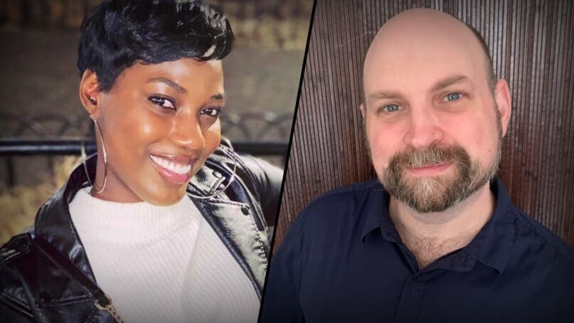 A side-by-side photo collage of Project SHINE Advisory Board Members Tanika Marshall and Jason Conover.