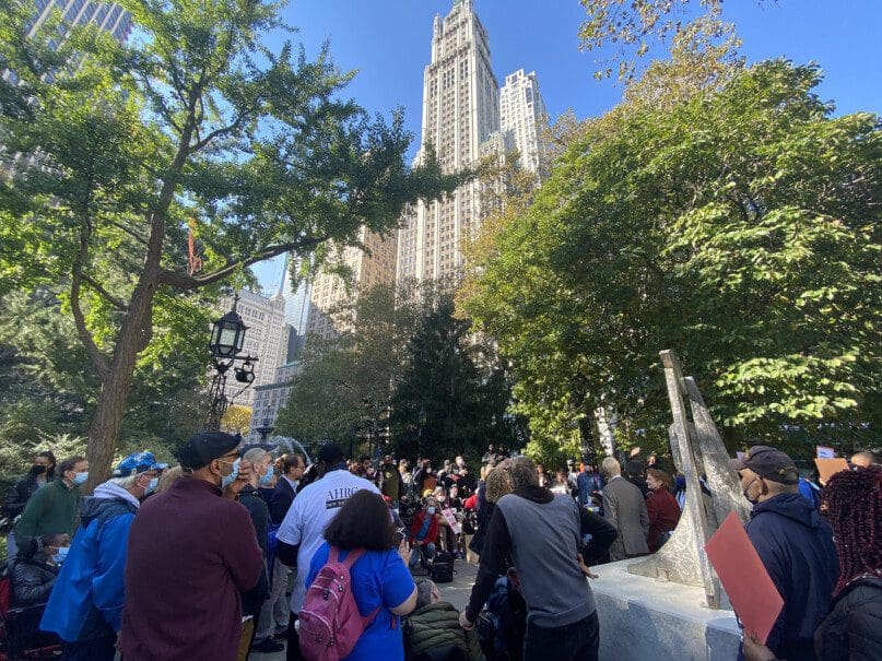 A huge turnout for the rally for DSPs in City Hall Park.