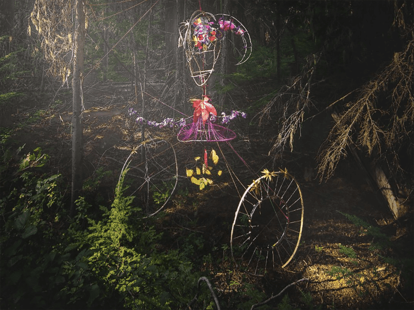 The Disabled Forest Guardian, an art installation created by Marina Tsaplina and others, including artists from AHRC NYC.