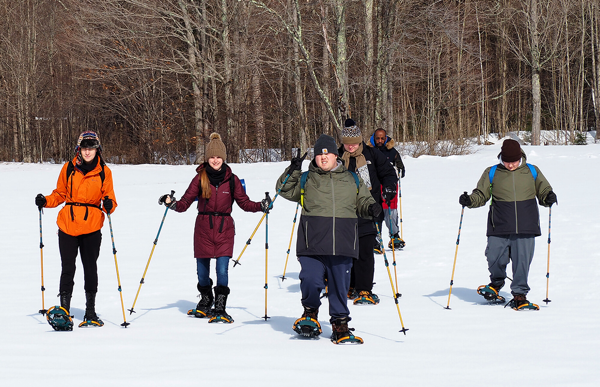Overnight Campers enjoy some cross-country skiing