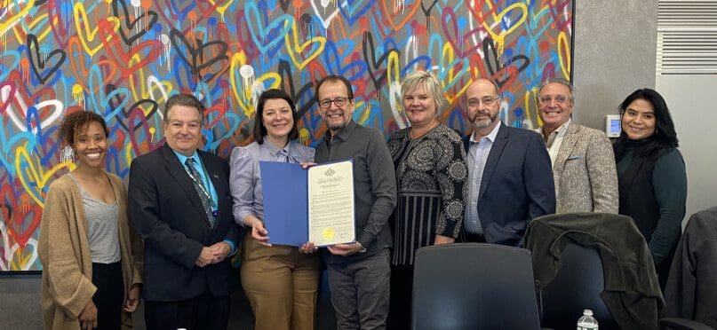 Commissioner Neifeld presented AHRC NYC with a proclamation from Governor Kathy Hochul.