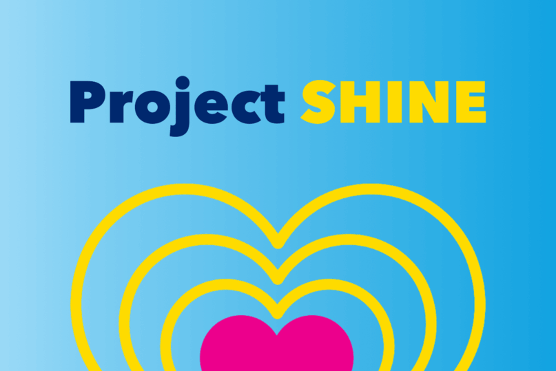 Project SHINE splash image with heart graphic
