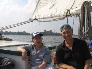 Allan Goldstein and Fred Goldstein in New York Harbor.