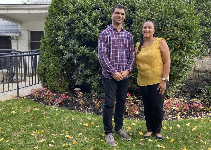 Sohail Peter with Christina Howell at Fresh Meadow Lane residence