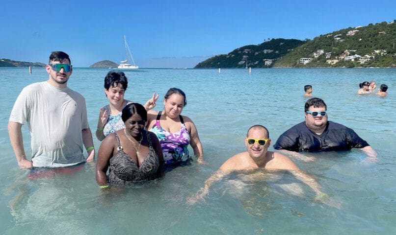 Relaxing in the sea at Magen's Bay Beach, St Thomas, US Virgin Islands