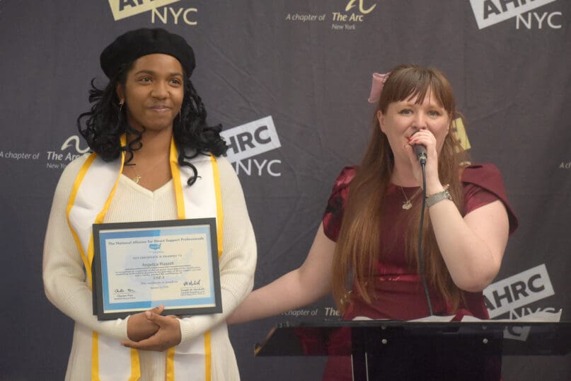 Celebrating Angelica Russell at AHRC NYC's Advance & Earn graduation event