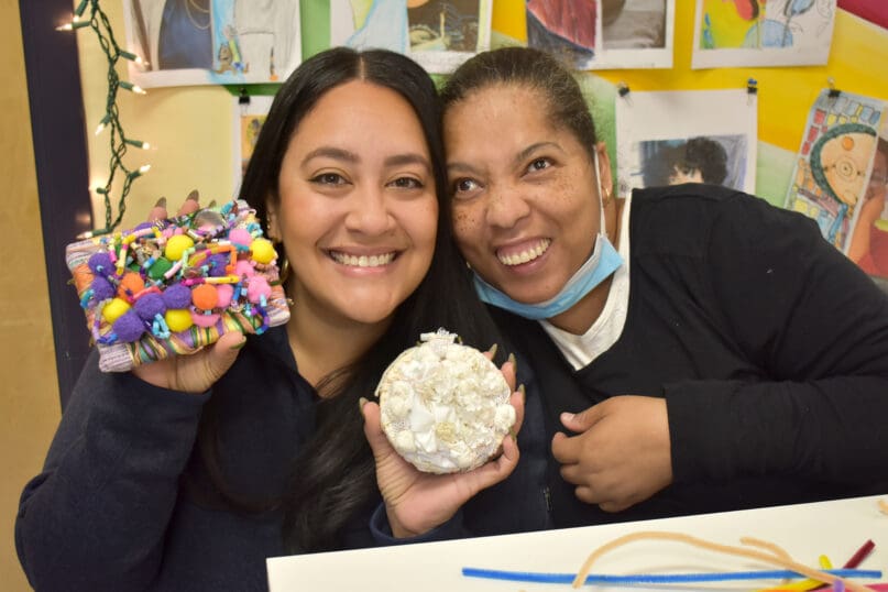Councilmember Amanda Farias with artist Maria Alcantara