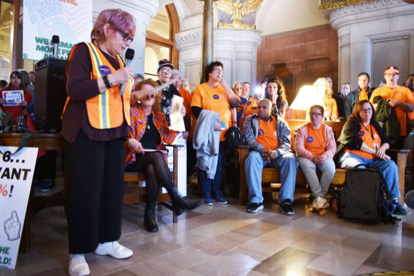 Rally for Services in Albany Attended by AHRC NYC Staff and Self Advocates