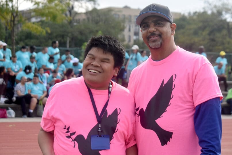 Ramon Jimenez, Community Support Professional, with Armand DeLeon from Walter and Evelyn Redfield Center