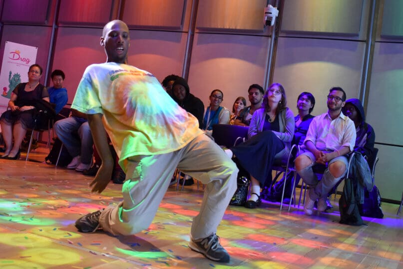 Jamel Mills performs a dance he personally choreographed during the ball