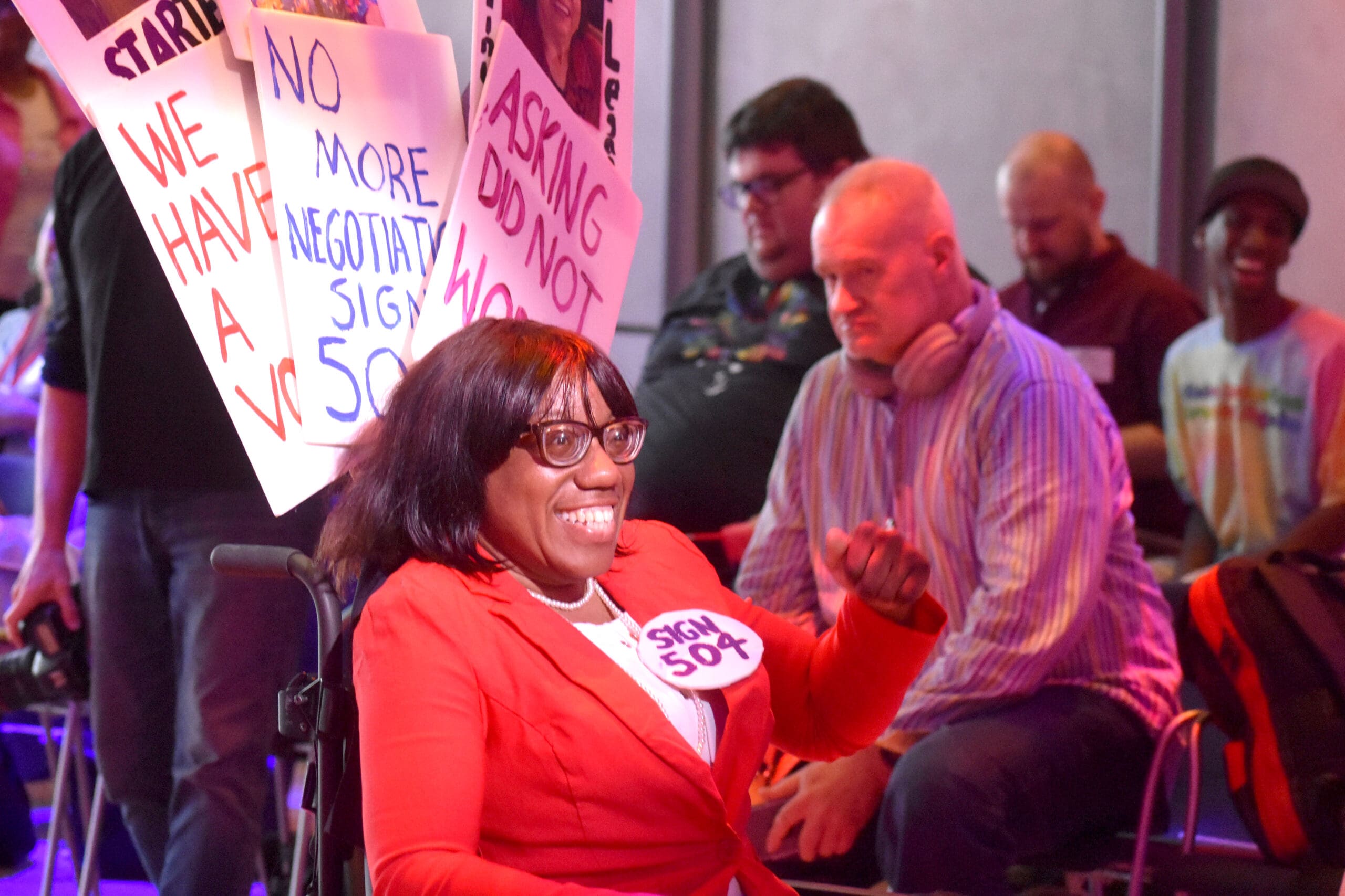 Runway models honored disability and civil rights advocates through their chosen attire.
