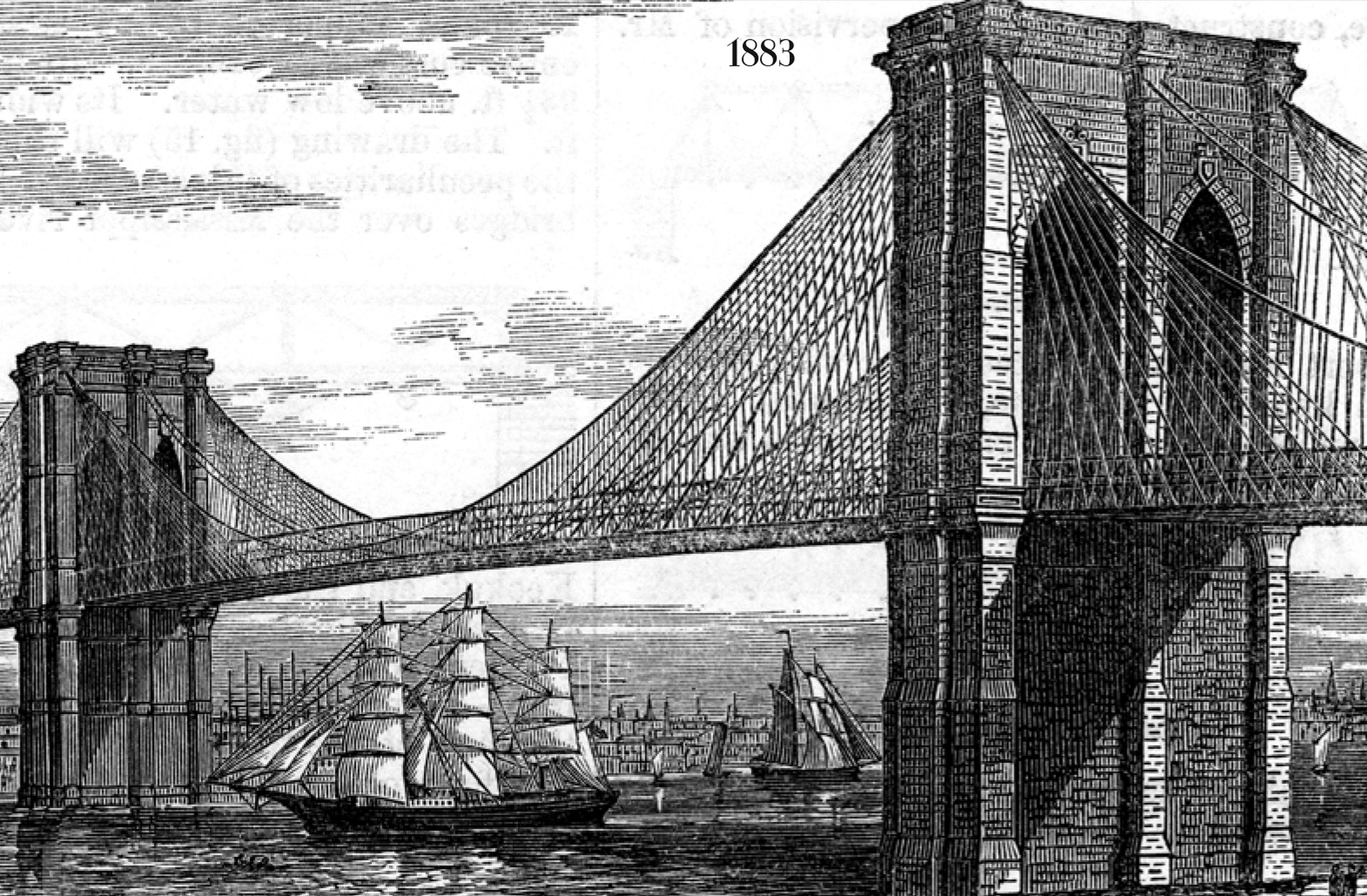 The Brooklyn Bridge as illustrated in 1883