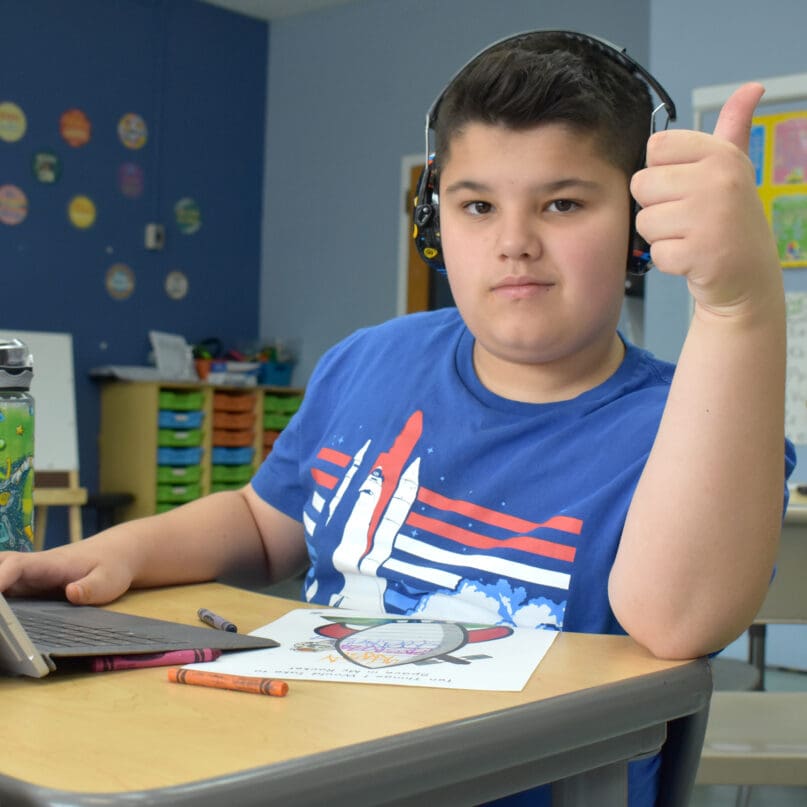 A student at James P. Murphy Staten Island Preparatory School