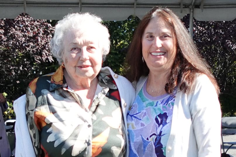 Dorothy Stone and Linda Schwartz at the renaming ceremony for the Howie and Bill Stone Day Center