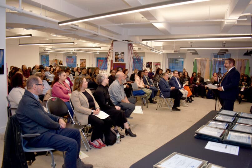 Dr. John Barbuto addresses guests at the NADSP ceremony