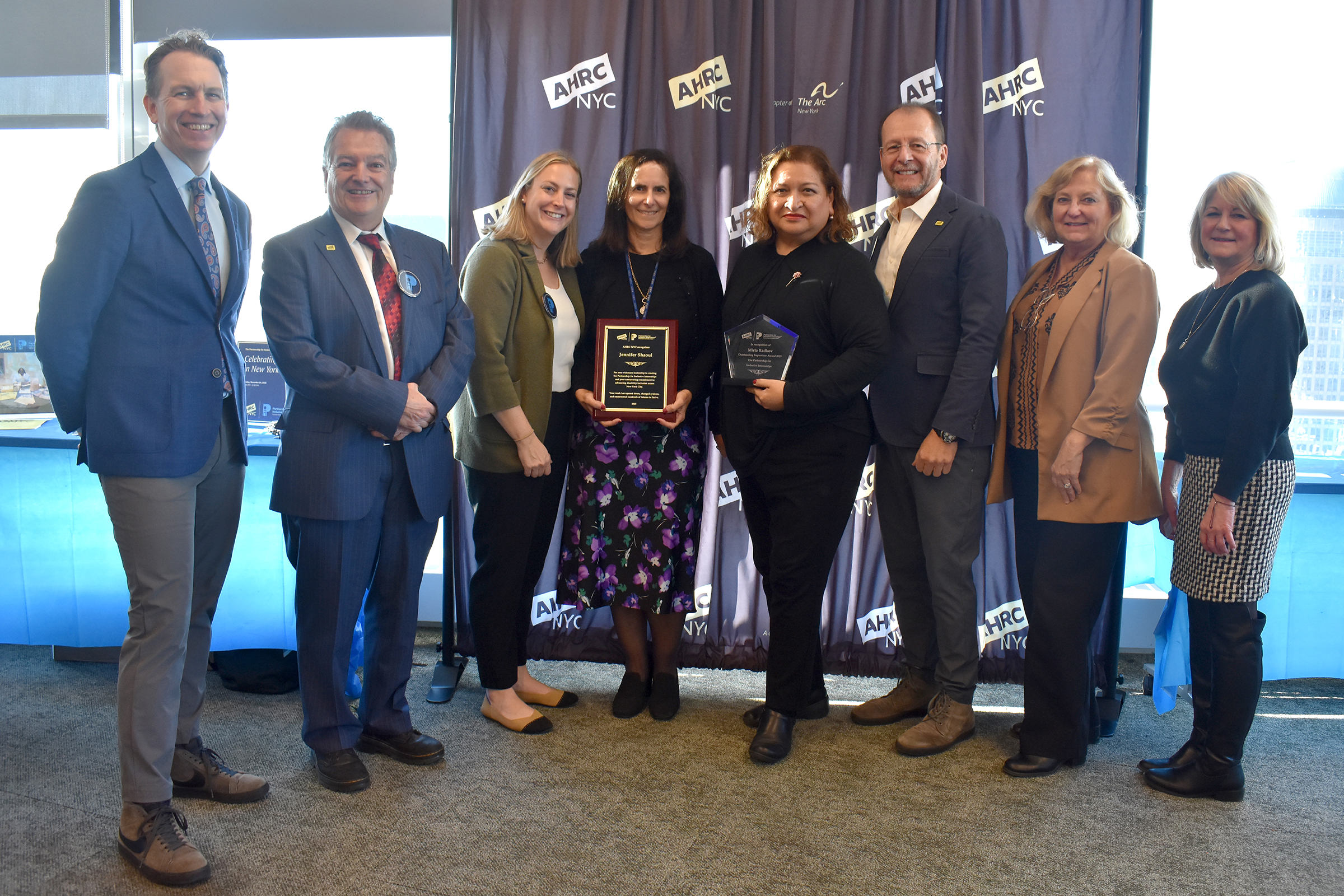 Jennifer Shaoul with AHRC NYC staff and colleagues