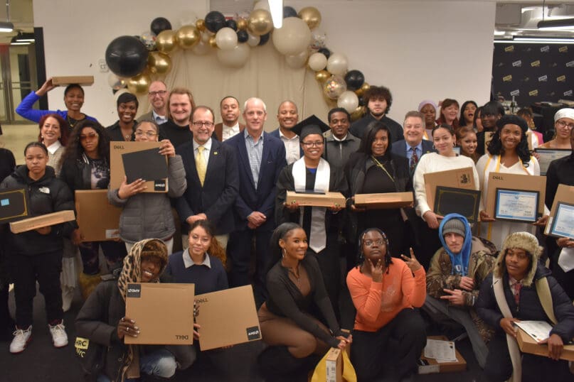 AT&T donated laptops to members of the most recent Advance & Earn cohort