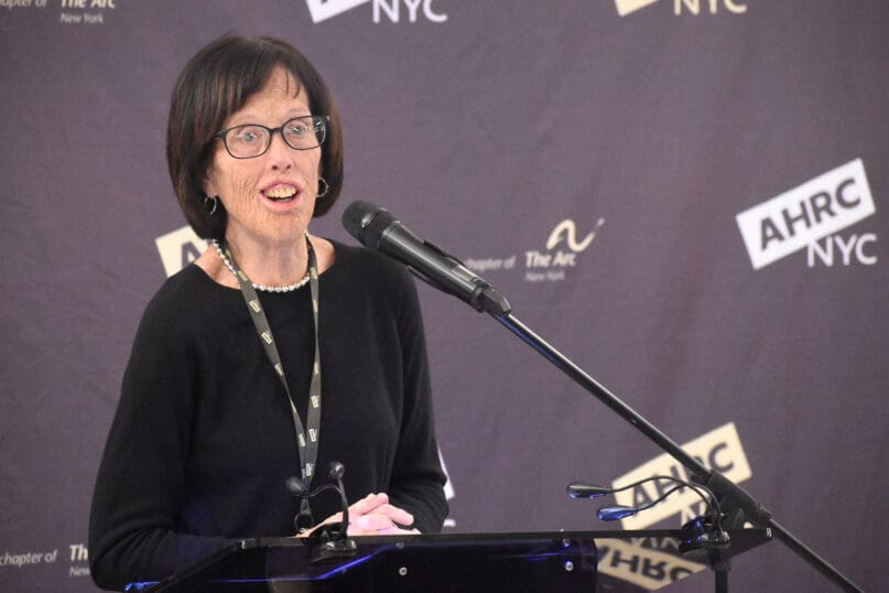 Kathy Broderick speaks to attendees of the event.