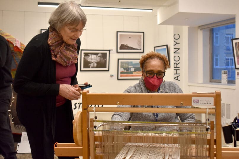 Sandra Brathwaite tried her hand at weaving with Intertwine Arts