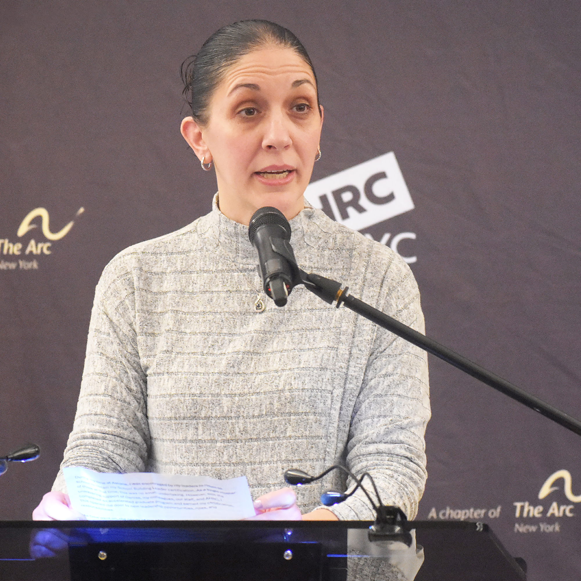 Sandra Evangelista spoke on behalf of Pomegranate Award recipients, 2026 Staff Recognition Event