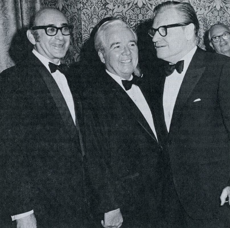 Joseph T. Weingold,, Senator William T. Conklin, Nelson A. Rockefeller, Nassau County Rose Ball 1966, AHRC Chronicle Winter 1989 Double Issue Page 9