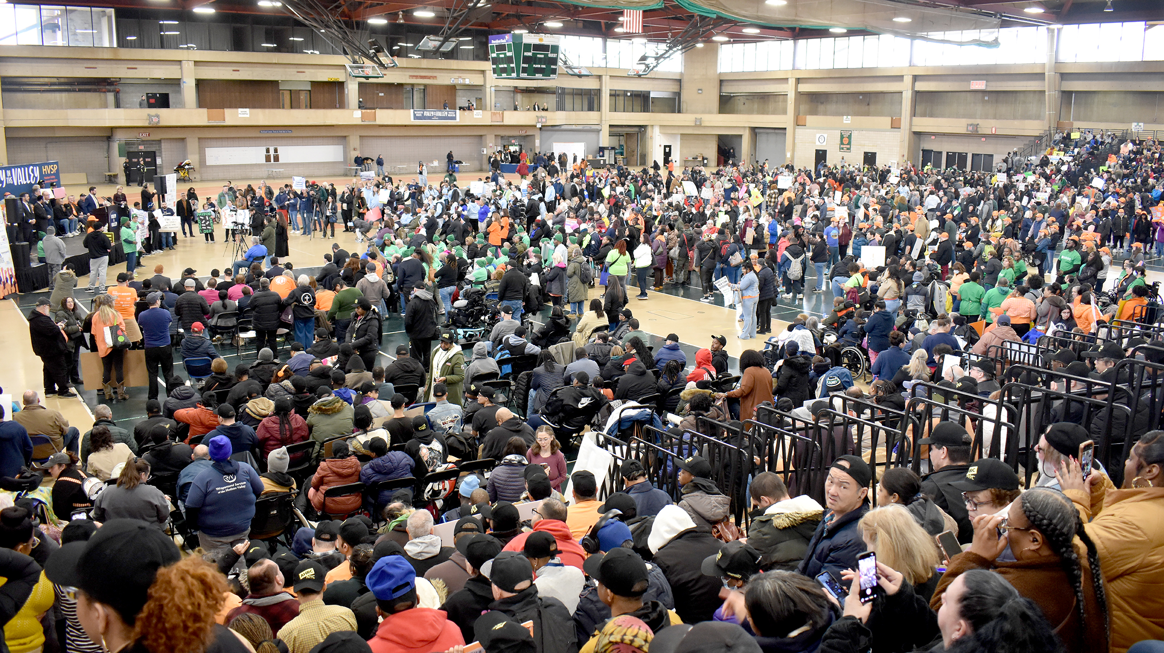 More than 3,200 advocates gathered at Rockland Community College to call for a 4% targeted inflationary increase.