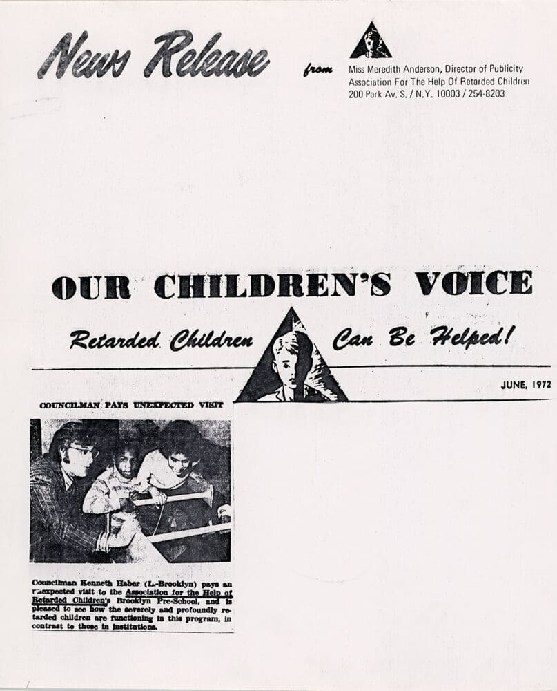 News release announcing Our Children's Voice