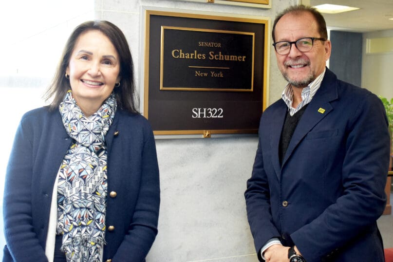 Tibi Guzman, CEO of The Arc Westchester, with Marco Damiani at Senator Chuck Schumer's office