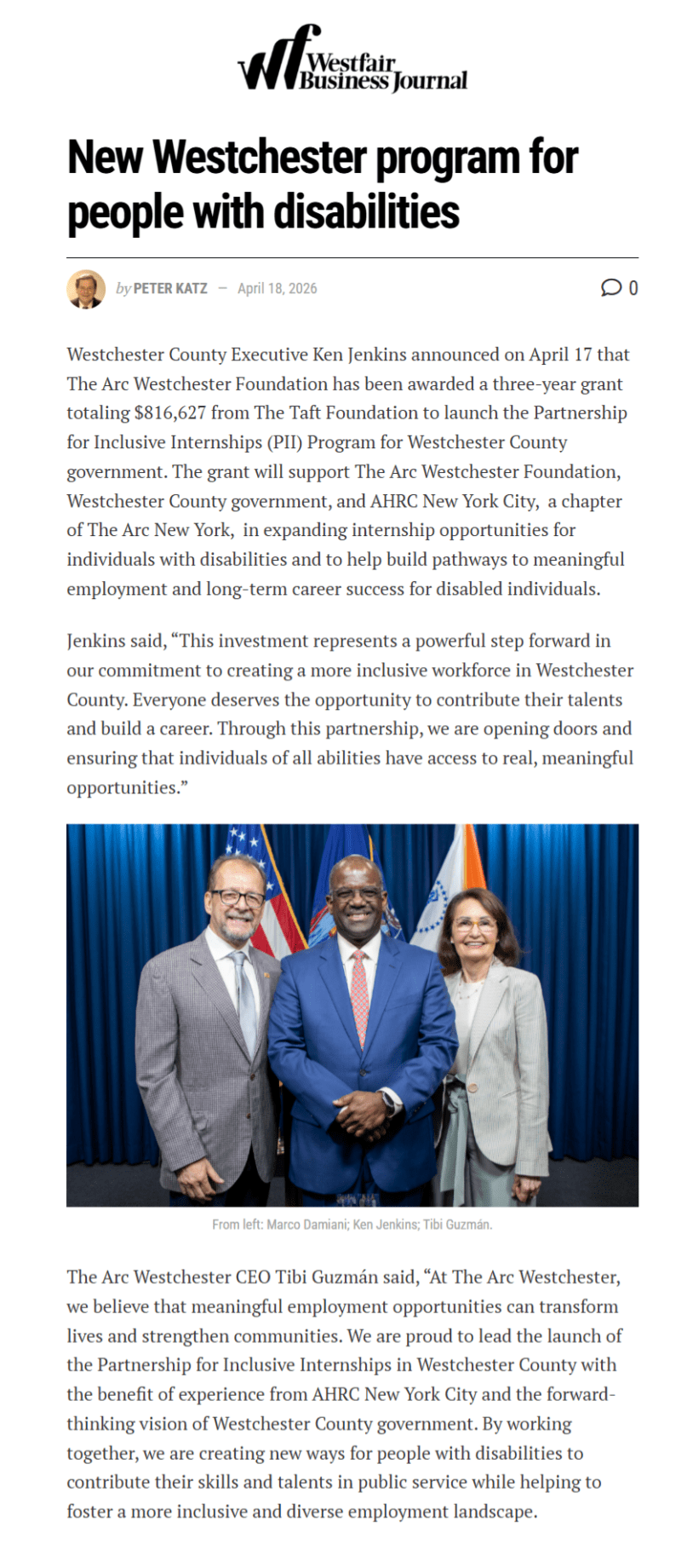 Westfair Com article clipping